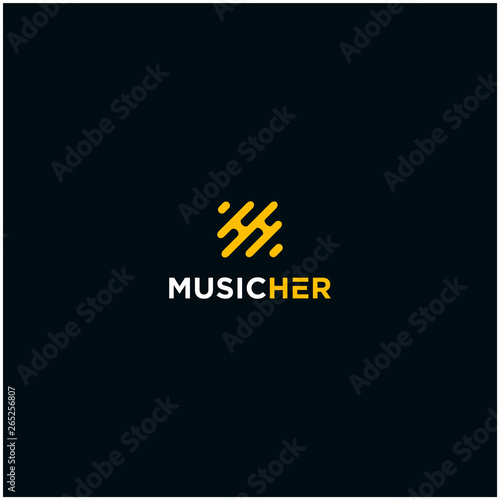 music beat logo design