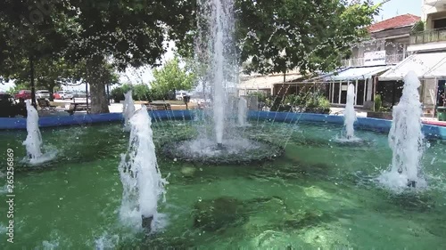 Fountain in the square of Nea Michaniona Thessaloniki Greece, circular movement photo