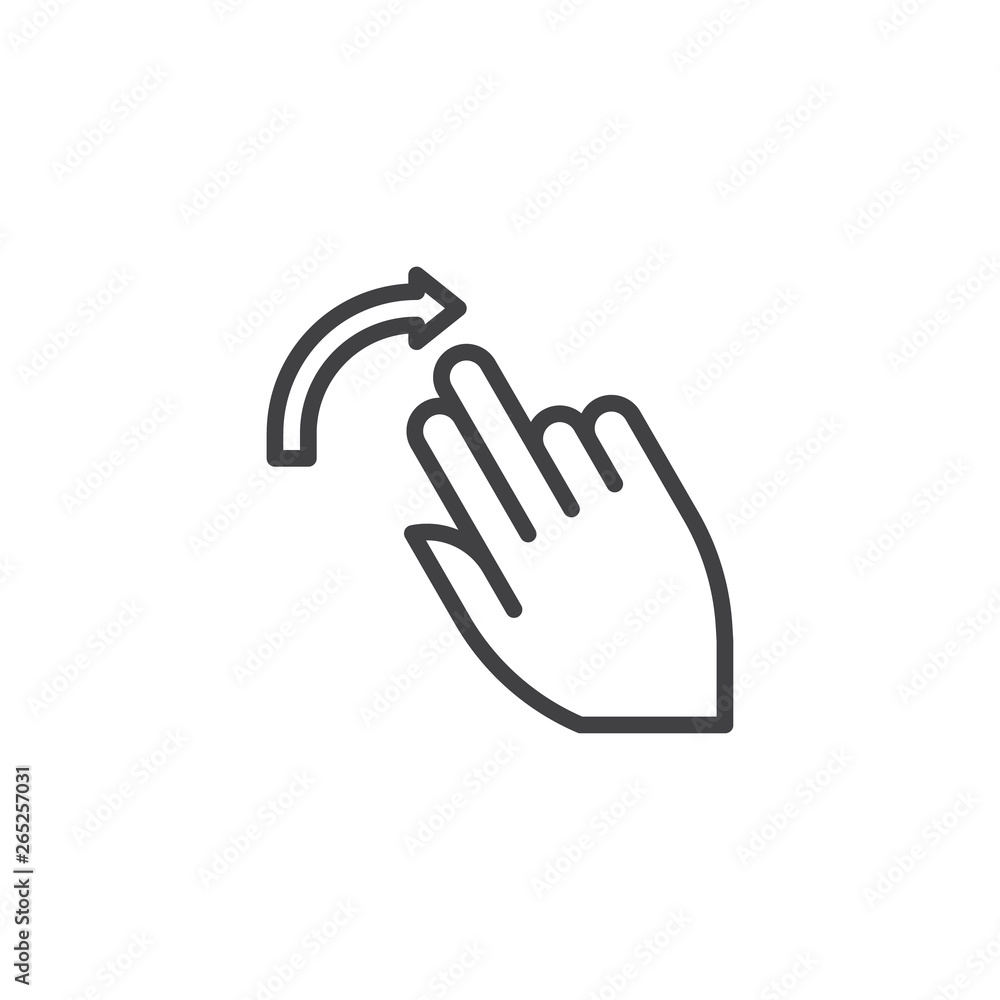 2x flick right line icon. Hand Click linear style sign for mobile concept and web design. Two finger touch gesture outline vector icon. Symbol, logo illustration. Pixel perfect vector graphics 2x flick right line icon. Hand Click linear style sign for mobile concept and web design. Two finger touch gesture outline vector icon. Symbol, logo illustration. Pixel perfect vector graphics
