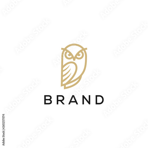 owl line logo design