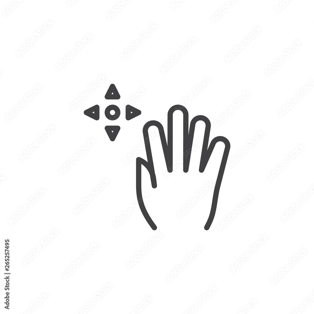 5x drag line icon. Hand Click linear style sign for mobile concept and web design. Five finger touch gesture outline vector icon. Symbol, logo illustration. Pixel perfect vector graphics 5x drag line icon. Hand Click linear style sign for mobile concept and web design. Five finger touch gesture outline vector icon. Symbol, logo illustration. Pixel perfect vector graphics
