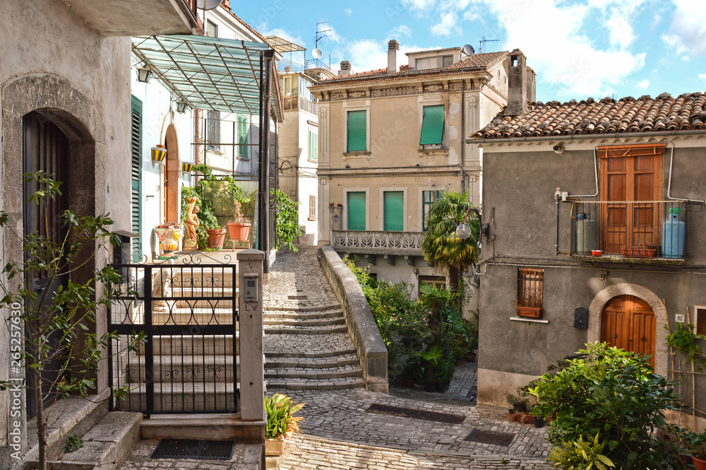 Alleys, stairways and small squares of Morcone, a town in southern Italy