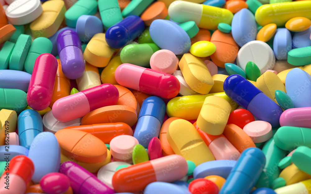 pile of colorful pills,3d rendering,conceptual image. pile of colorful pills,3d rendering,conceptual image.
