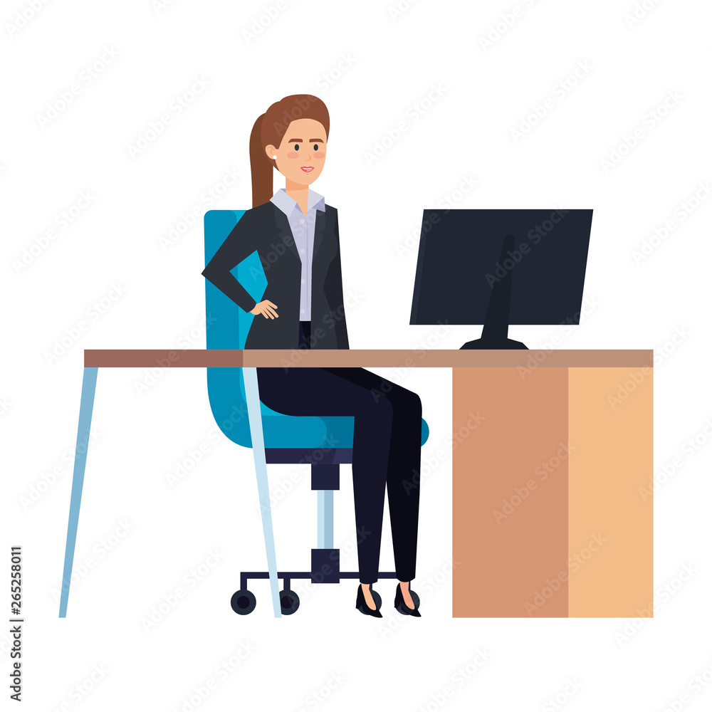 elegant businesswoman in the workplace elegant businesswoman in the workplace