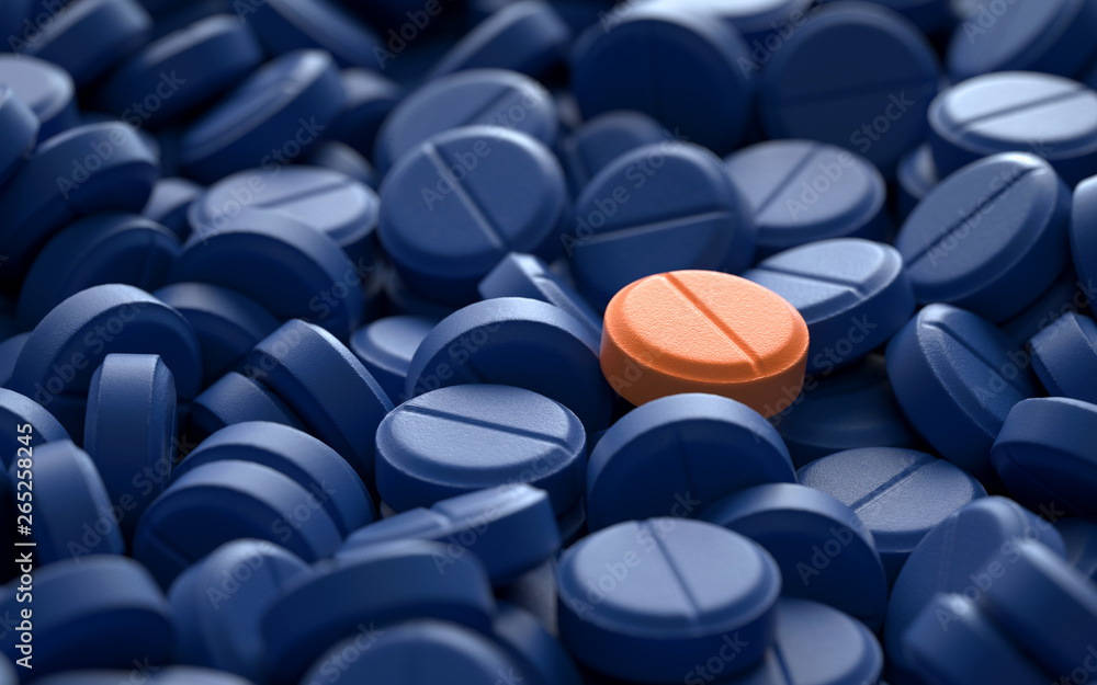 Obraz premium pile of colorful pills,3d rendering,conceptual image.