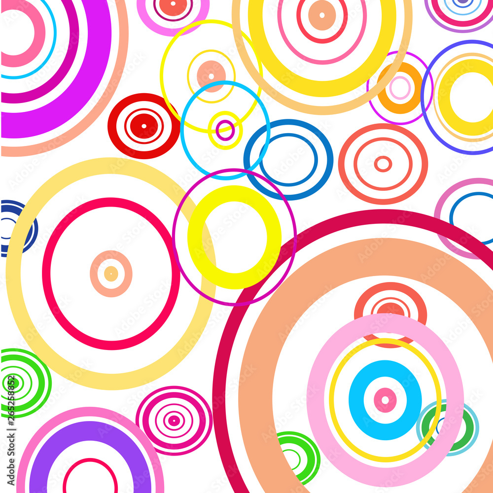 Fototapeta premium Multicolored rings on white background