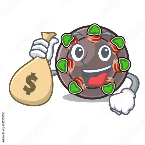 With money bag escargot isolated with in the mascot