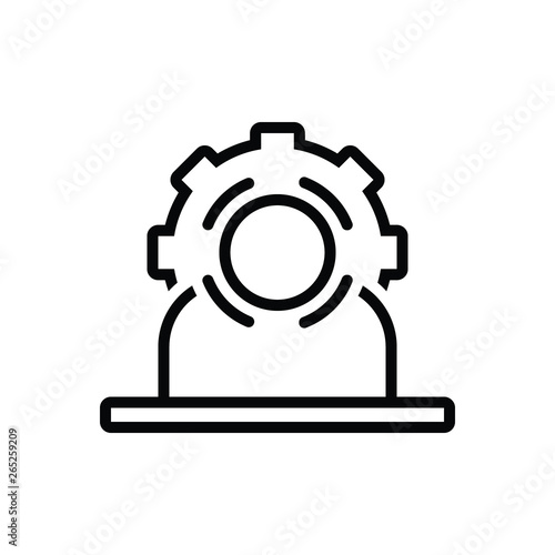 Black line icon for head