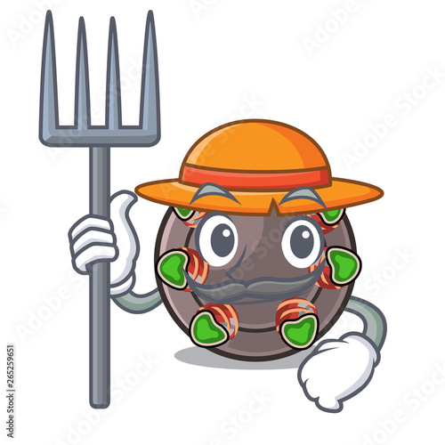 Farmer escargot isolated with in the mascot