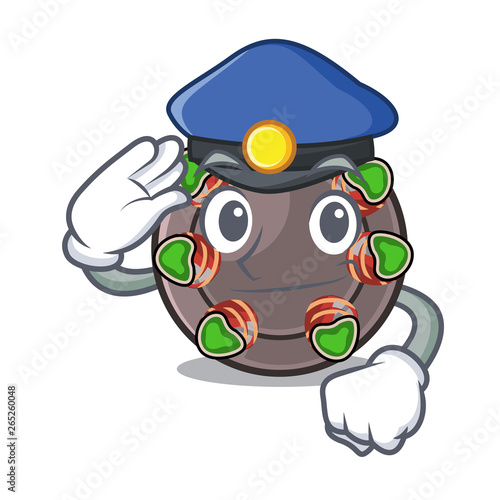 Police escargot isolated with in the mascot
