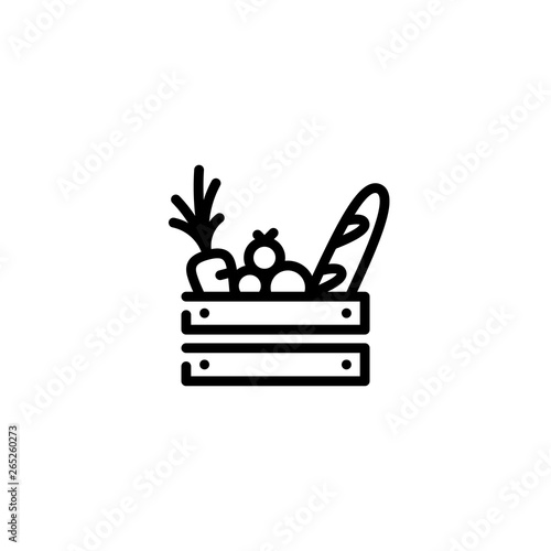 Vector Food Wooden Box Icon