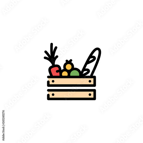 Vector Food Wooden Box Icon