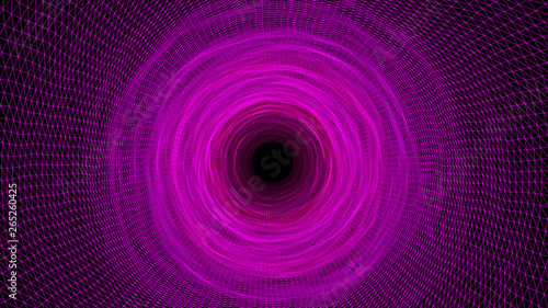 3-dimensional illustration of the future display  Purple tunnel   the concept of cyber information network technology.