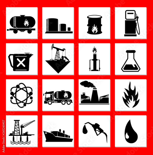 icons set of oil 
