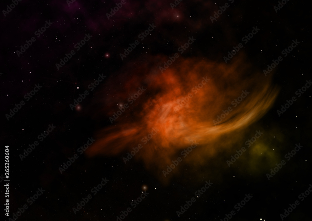 Fototapeta premium Being shone nebula. 3D rendering