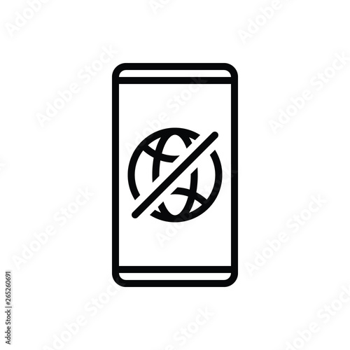 Black line icon for offline 