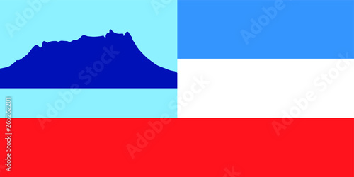 Vector flag of Sabah state and federal territory of Malaysia. Malaysian state Sabah flag. 