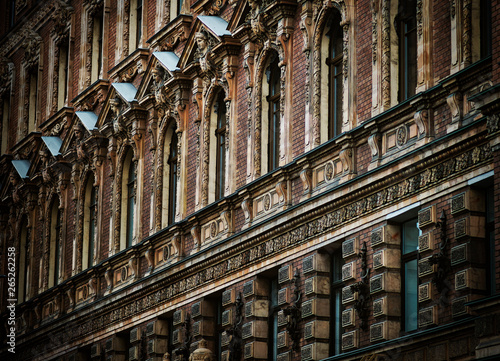 facade of old city building