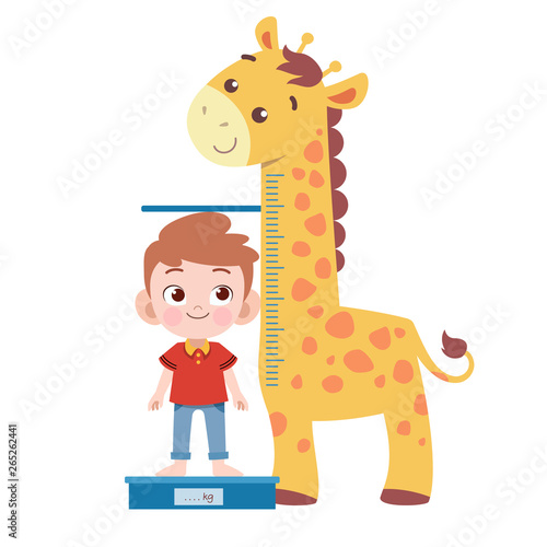 kid measure height vector illustration isolated