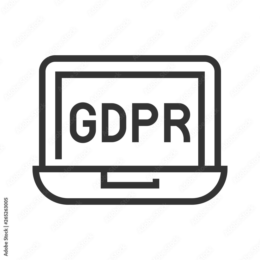 GDPR General Data Protection Regulation icon, line style GDPR General Data Protection Regulation icon, line style