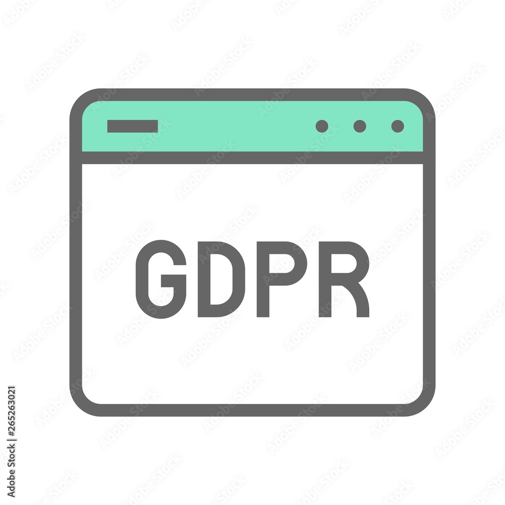 GDPR General Data Protection Regulation icon, filled style GDPR General Data Protection Regulation icon, filled style
