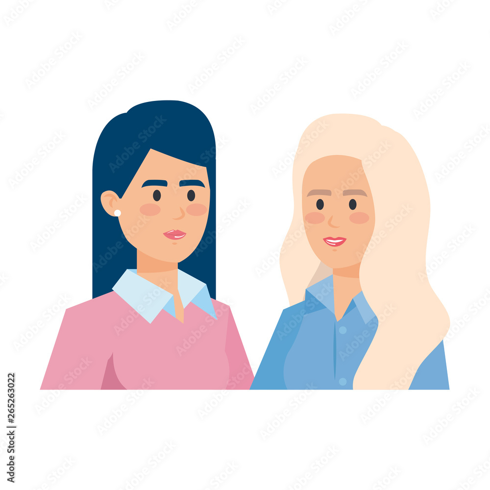 Fototapeta premium elegant businesswomen avatars characters