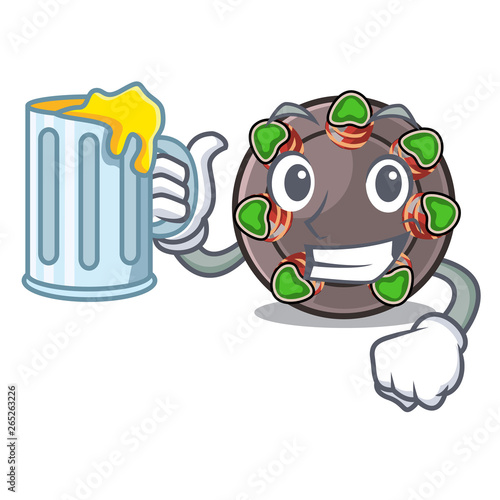 With juice fried escargot in a cartoon hot pan