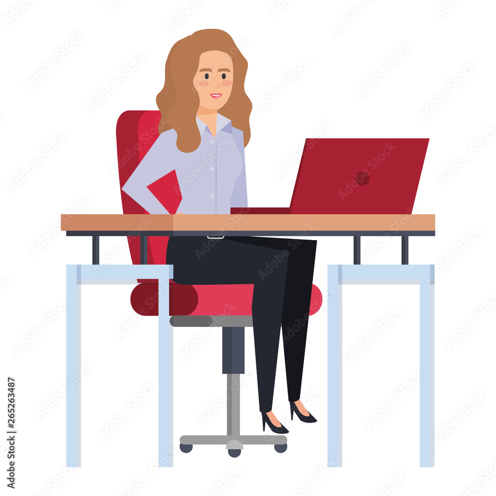 elegant businesswoman in the workplace