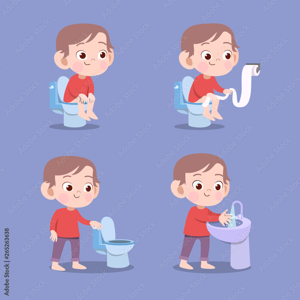 kid using toilet pooping vector illustration isolated kid using toilet pooping vector illustration isolated