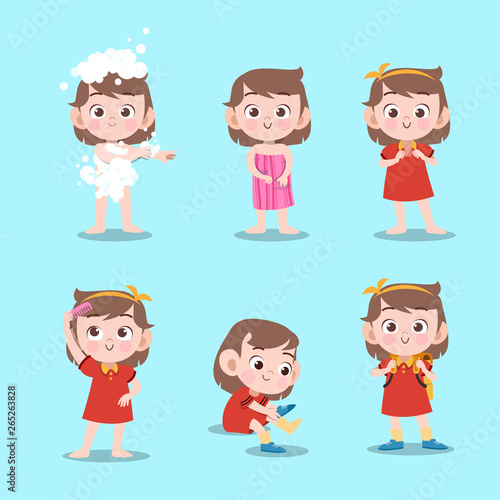 kid take bath vector illustration isolated