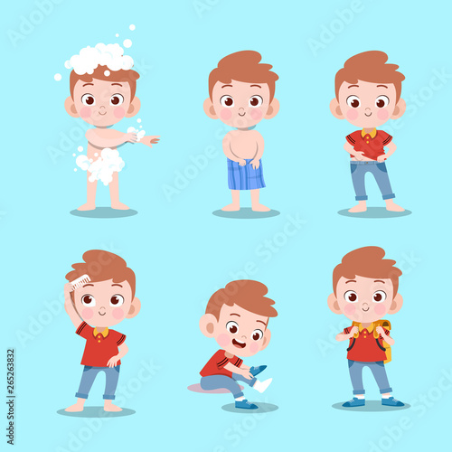 kid take bath vector illustration isolated