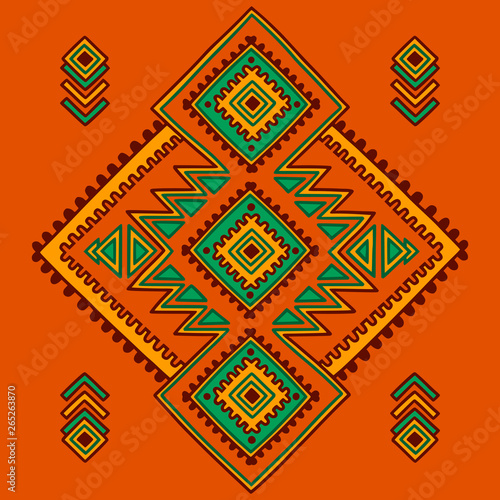 Tribal line shapes. Ethnic pattern. Sacred geometry print in african, mexican, american, indian style. Ethnic and tribal motifs can be used for textile, rug, coloring book.