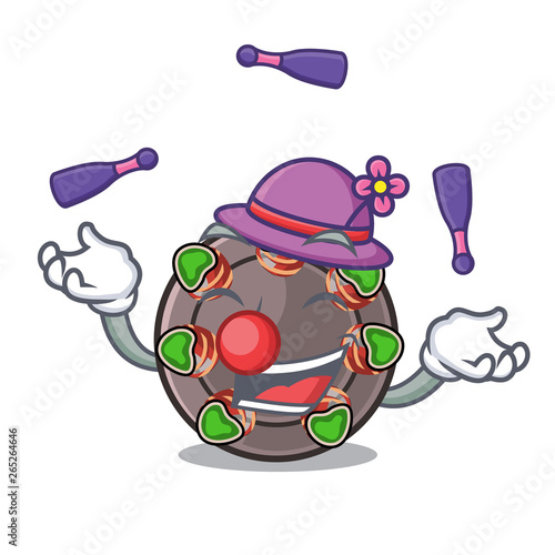 Juggling escargot in the a cartoon shape