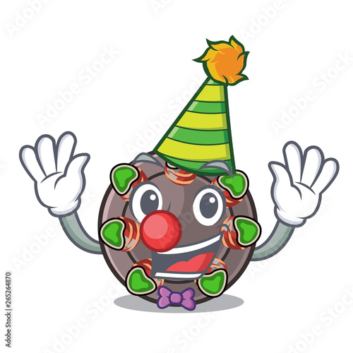 Clown escargot in the a cartoon shape