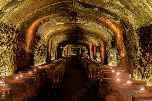 Del Dotto Historic Winery Caves in Napa Valley. St. Helena, Napa Valley, California, USA. photo
