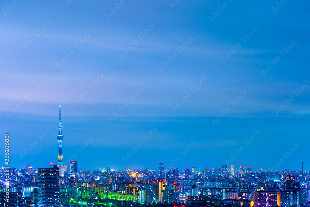 Obraz premium Tokyo city at night, Japan