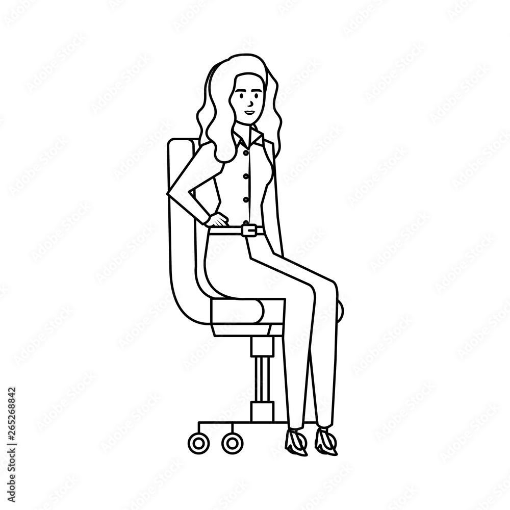 elegant businesswoman sitting in office chair elegant businesswoman sitting in office chair