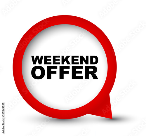 Free Download red vector banner weekend offer - GFXLoad