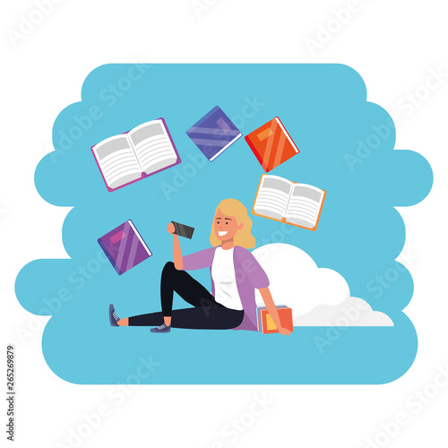 Online education millennial student cloud books