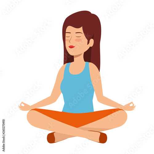 beautiful woman practicing yoga