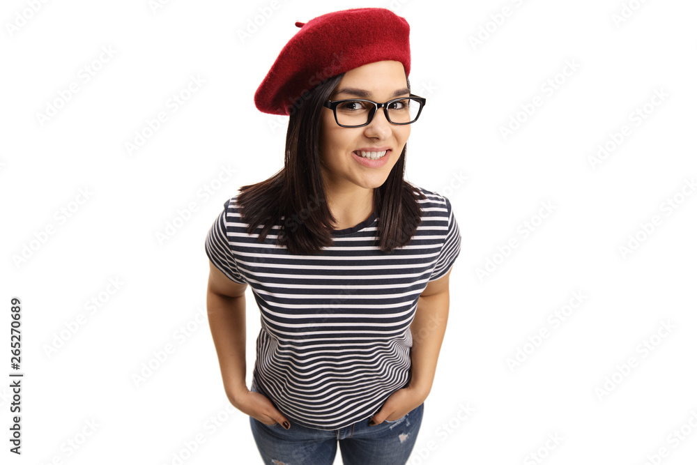 Fototapeta premium Cheerful young trendy female posing