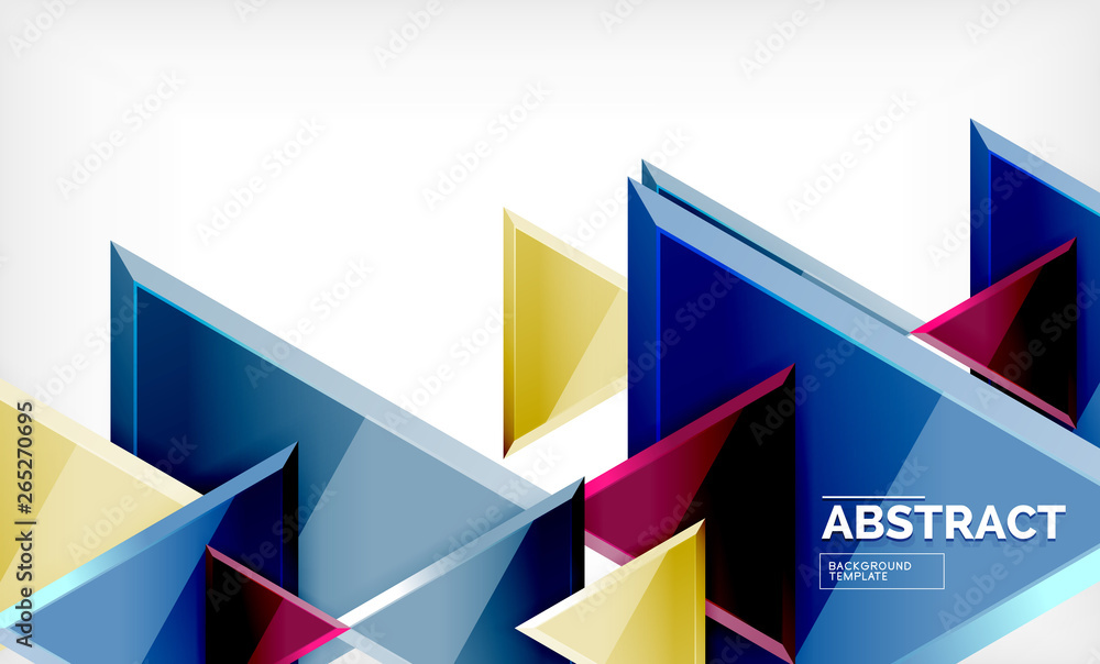 Flying triangles compostion geometric background Flying triangles compostion geometric background