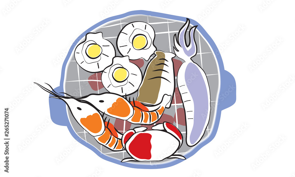 Thai food cartoon vector