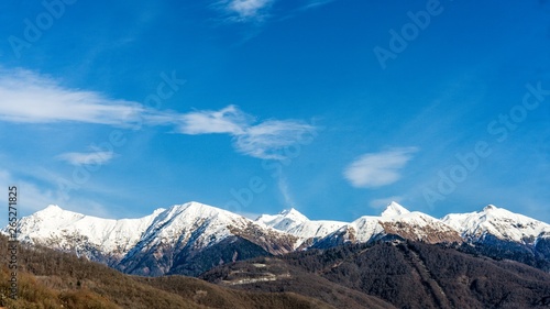 First snow. Autumn in the mountains of Krasnaya Polyana  Sochi  Russia.