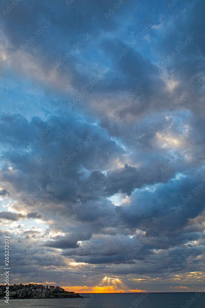 Beach Sunrise with beautiful Clouds Sydney Australia