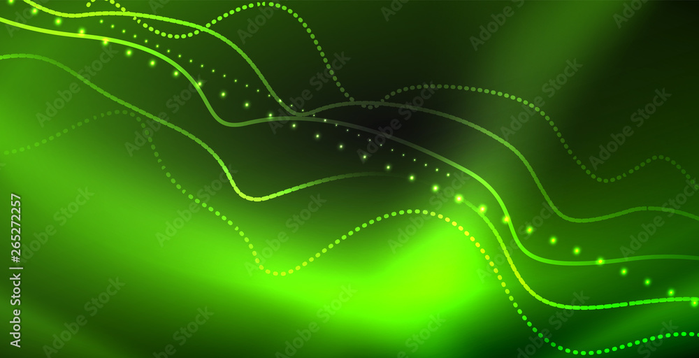 Glowing abstract wave on dark, shiny motion, magic space light. Techno abstract background Glowing abstract wave on dark, shiny motion, magic space light. Techno abstract background