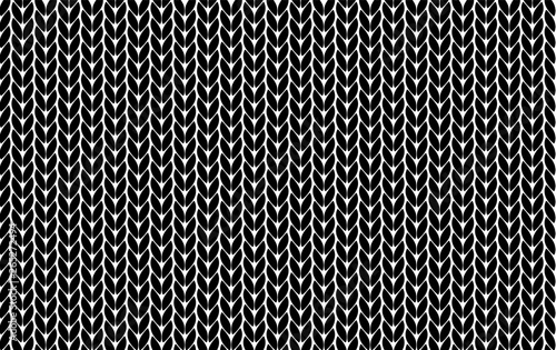 Knitting vector pattern. Vector texture seamless pattern. Black knit texture seamless pattern. Vector seamless background