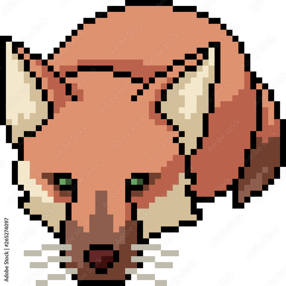 vector pixel art fox