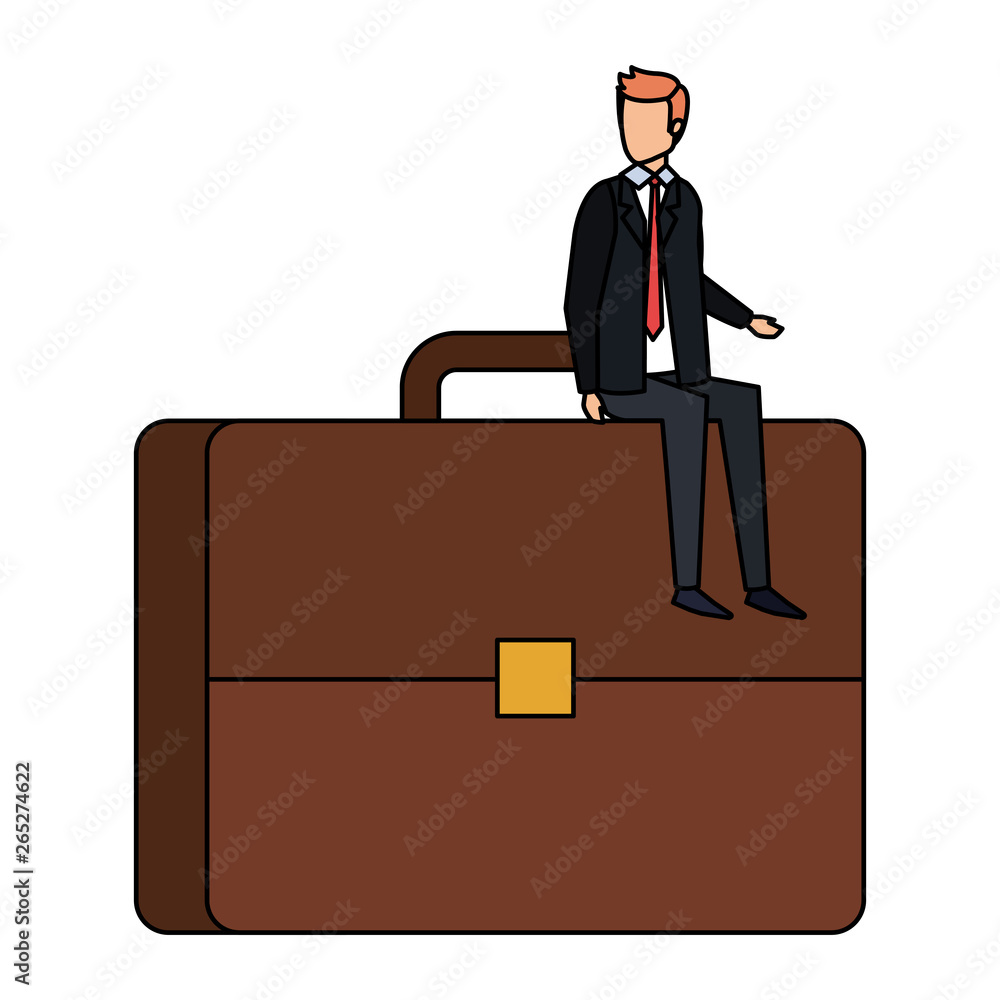 elegant businessman sitting in portfolio elegant businessman sitting in portfolio
