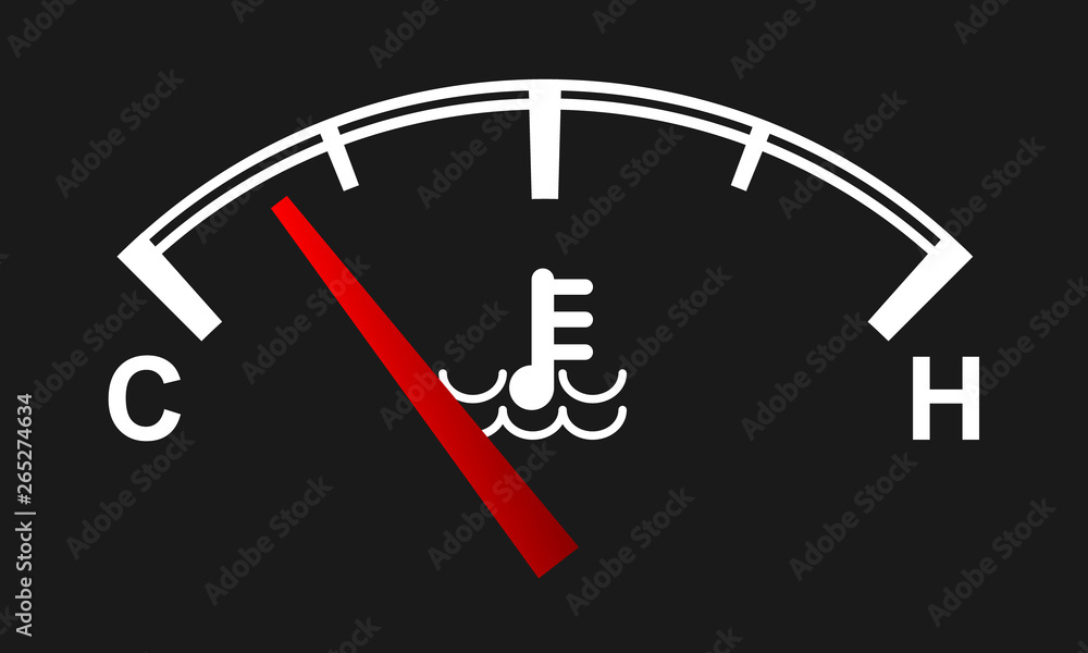 Car engine temperature gauge. Hot and cold symbols. Vector illustration. Car engine temperature gauge. Hot and cold symbols. Vector illustration.